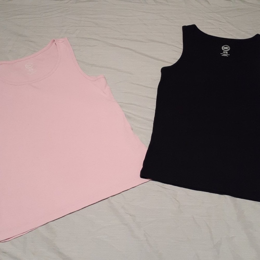 Light Pink and Black Girls Tanktops